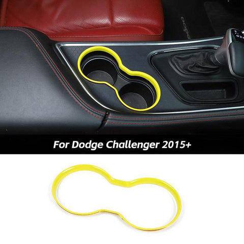 Front Cup Holder Ring Trim Decor Cover Bezel Fit For Dodge Challenger 2015+ Accessories | CheroCar