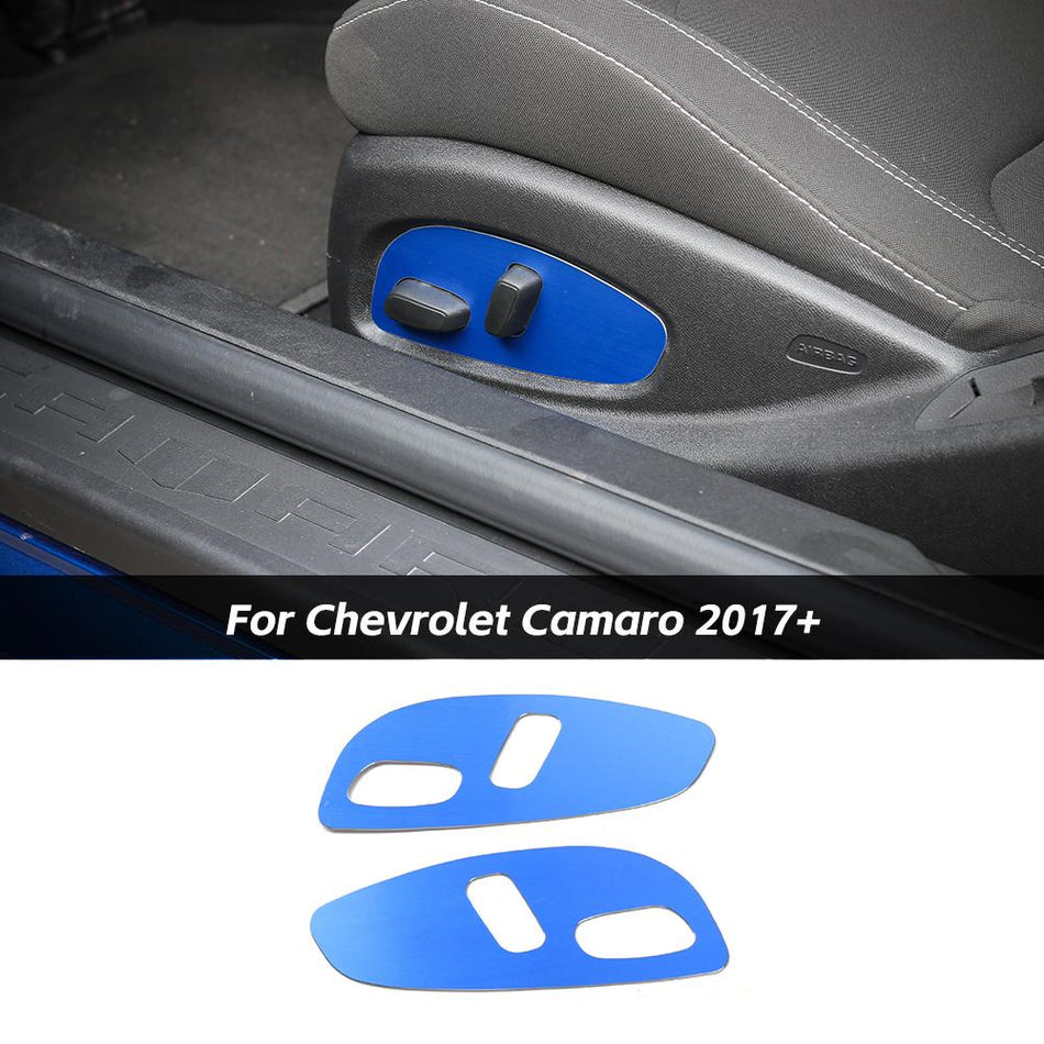 For 2017+ Chevrolet Camaro Aluminum Alloy Seat Adjustment Switch Button Panel Trim