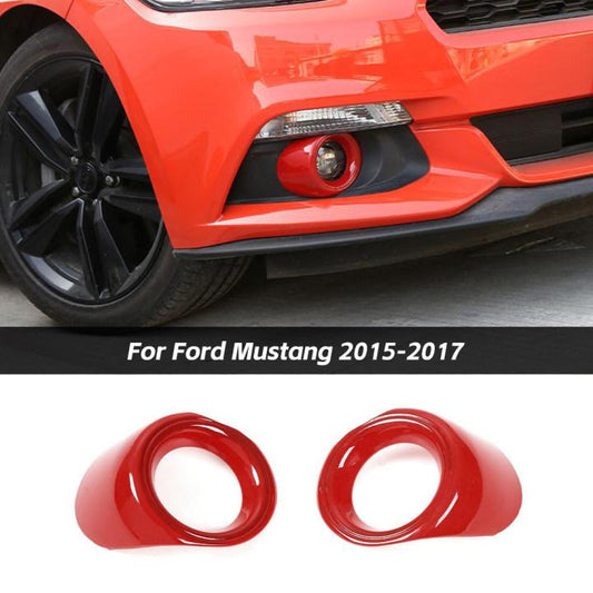 2x Front Fog Light Lamp Molding Cover Trim Bezel For Ford Mustang 2015-2017 Accessories | CheroCar