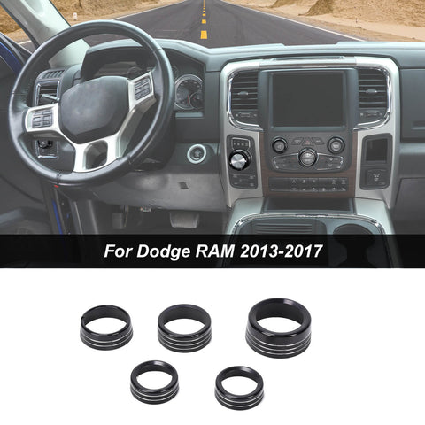 For 2013-2017 Dodge RAM 1500 Headlight & Center Console Switch Knob Trim Ring