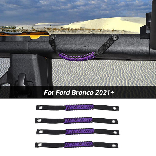 4 x Roll Bar Roof Top Grab Handles Grip For Ford Bronco 2021+ 2/4 Doors Accessories | CheroCar