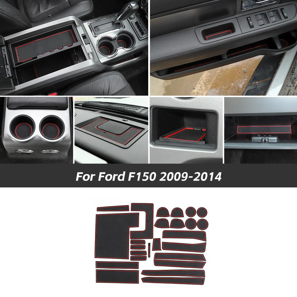 For 2009-2014 Ford F150 25 x Interior Door Gate Slot Non-Slip Mat Cup Holder Pad Mat