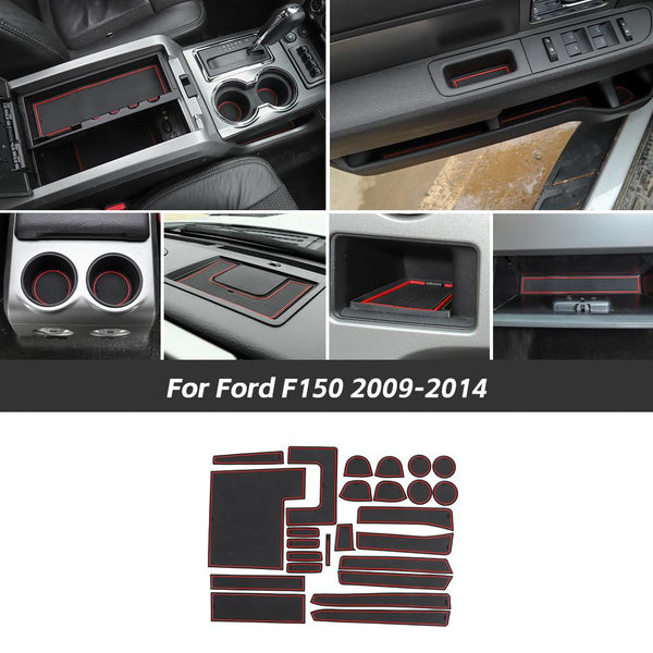 Car Non-slip Door Slot Pad Mat Cup Holder Mats For Ford Raptor F