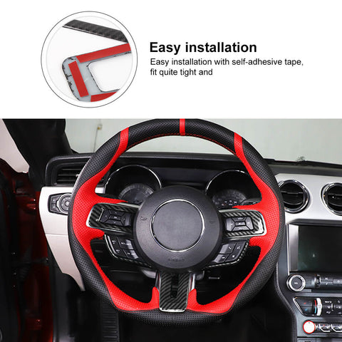 Car Steering Wheel Trim Decor Cover For Ford Mustang 2015+ Accessories | CheroCar