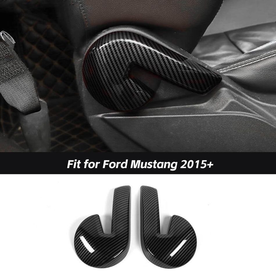 For 2015+ Ford Mustang Seat Backrest Adjust Handle Button Cover Trim