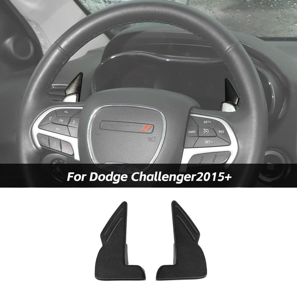 For 2015+ Dodge Challenger/Charger/2014+ Durango Black Steering Wheel Shift Paddle Cover B-Style