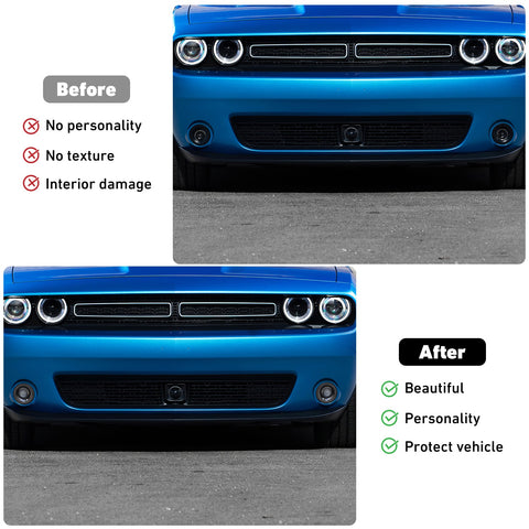 For 2015+ Dodge Challenger Front Fog Light Covers Lamp Trim