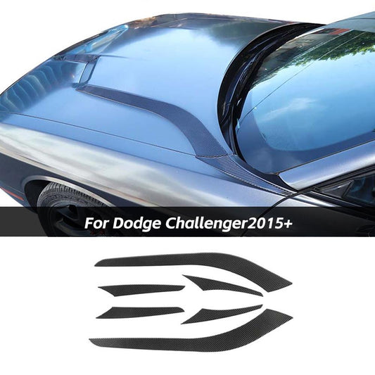 Carbon Fiber Hood Decor Trim Sticker For Dodge Challenger 2015+ Accessories | CheroCar