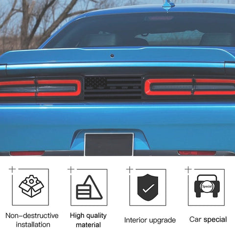 Rear Center Cover Trim Carbon Fiber Sticker For Dodge Challenger 2015+ Accessories｜CheroCar