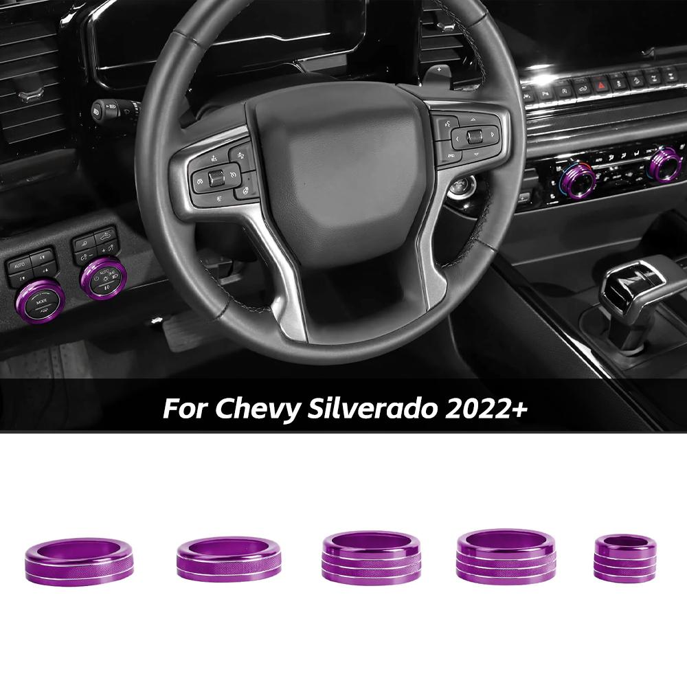 CheroCar Center Console Radio AC Knobs Cover for Chevy Silverado 2019-2023,for CheroCar Center Console Radio AC Knobs Cover for Chevy Silverado 2019-2023,for