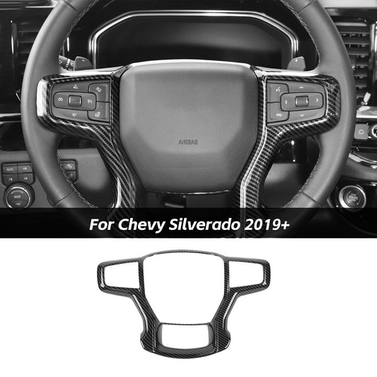 Steering Wheel Cover Trim Frame For Chevy Silverado 1500 2019+ & Suburban 2020+ & Tahoe 2021+｜CheroCar