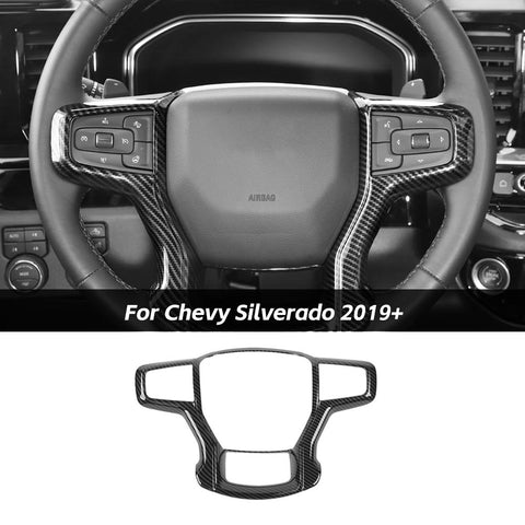 Steering Wheel Cover Trim Frame For Chevy Silverado 1500 2019+ & Suburban 2020+ & Tahoe 2021+｜CheroCar