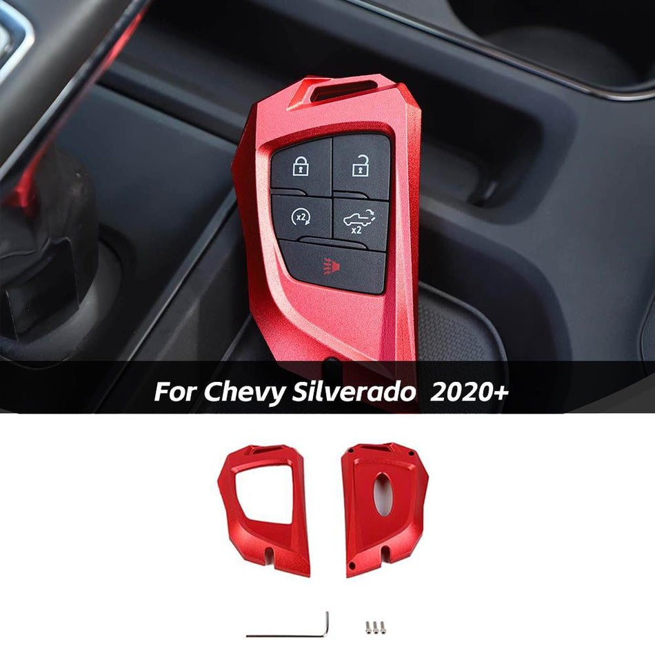 For 2020+ Chevy Silverado/Suburban/Tahoe & 2023+ Colorado Aluminum Alloy Key Fob Cover Case Protector Shell