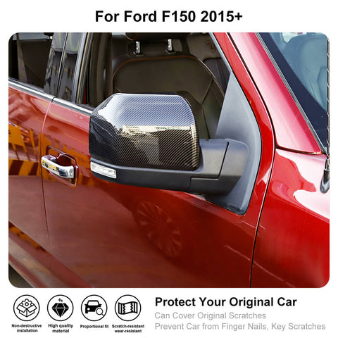 Side Door Rearview Mirror Cover Trim Frame For Ford F150 2015-2020 Accessories | CheroCar