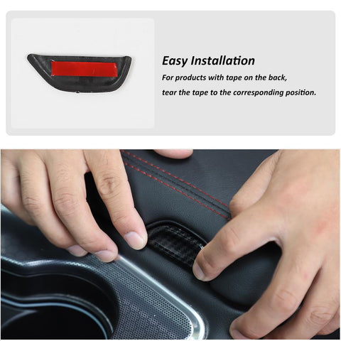 Armrest Box Switch Cover Trim For Dodge Challenger 2015+ Carbon Fibe Accessories | CheroCar