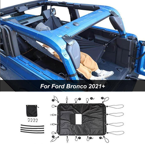 Black Sunshade Top Car Bed Rest Roof Hammock For Ford Bronco 2021+ 2/4Door Accessories | CheroCar