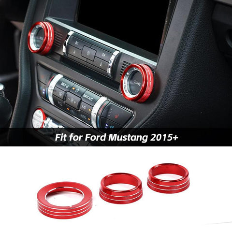 3 x AC Air Conditioner Switch headlight Knob Ring Trim For Ford Mustang 2015+ Accessories | CheroCar