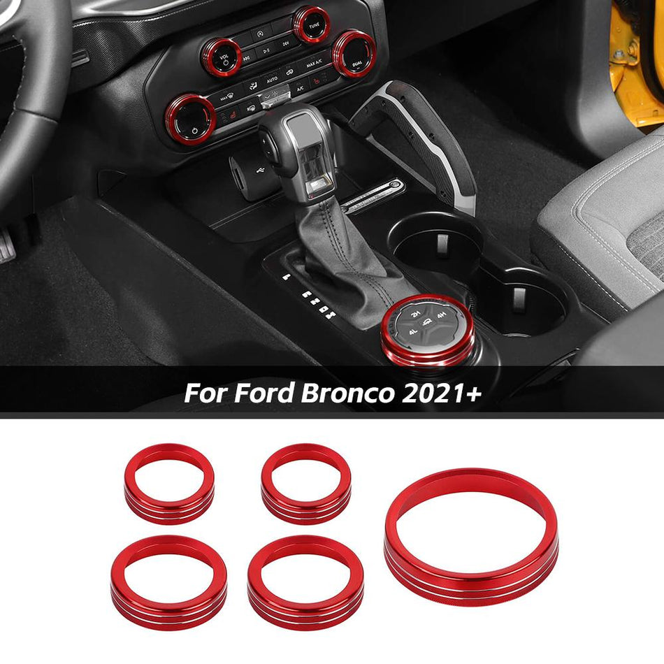 For 2021+ Ford Bronco Air Condition 4WD Switch Knob Trim Ring