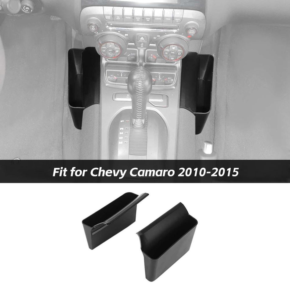 For 2010-2015 Chevy Camaro Gear Shift Side Storage Box Organizer Trays Black