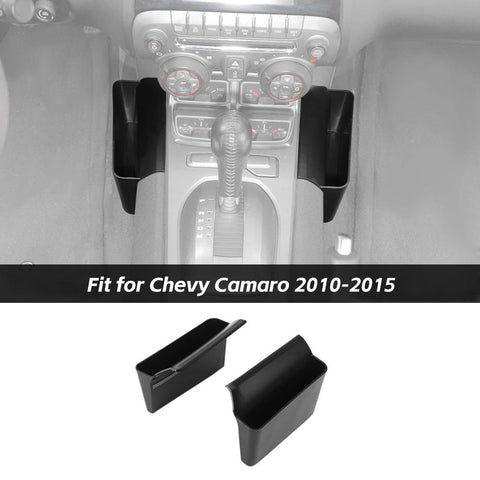 Gear Shift Side Storage Box Organizer Trays For Chevy Camaro 2010-2015 Black Accessories | CheroCar