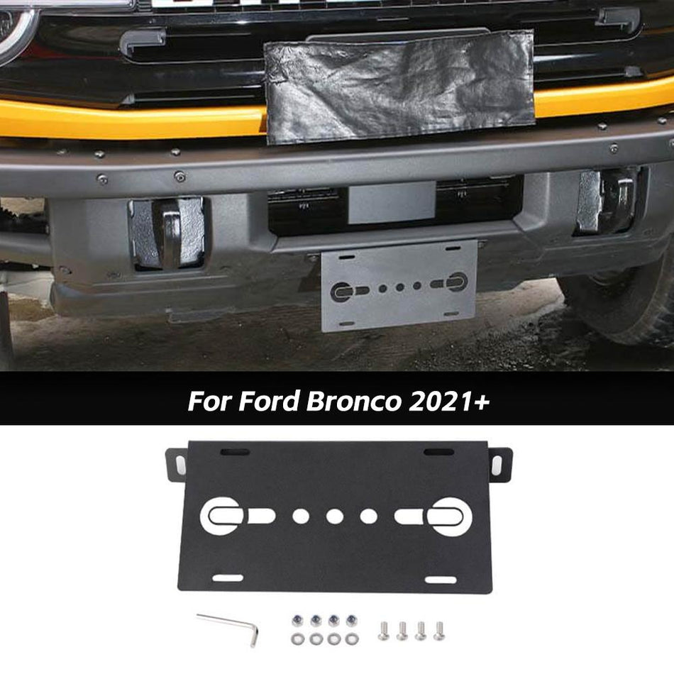 For 2021+ Ford Bronco Aluminum Alloy Front License Plate Frame