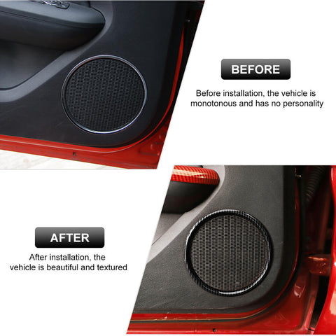 Door Speaker Horn Cover Trim Rings For Ford Mustang 2015+ Accessories | CheroCar