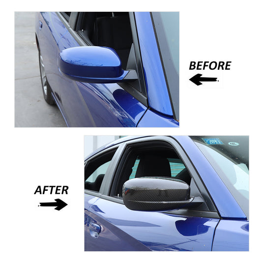 For 2010+ Dodge Charger Side Door Mirror Covers Shell Cap Trim Cover