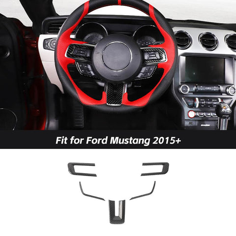 Car Steering Wheel Trim Decor Cover For Ford Mustang 2015+ Accessories | CheroCar