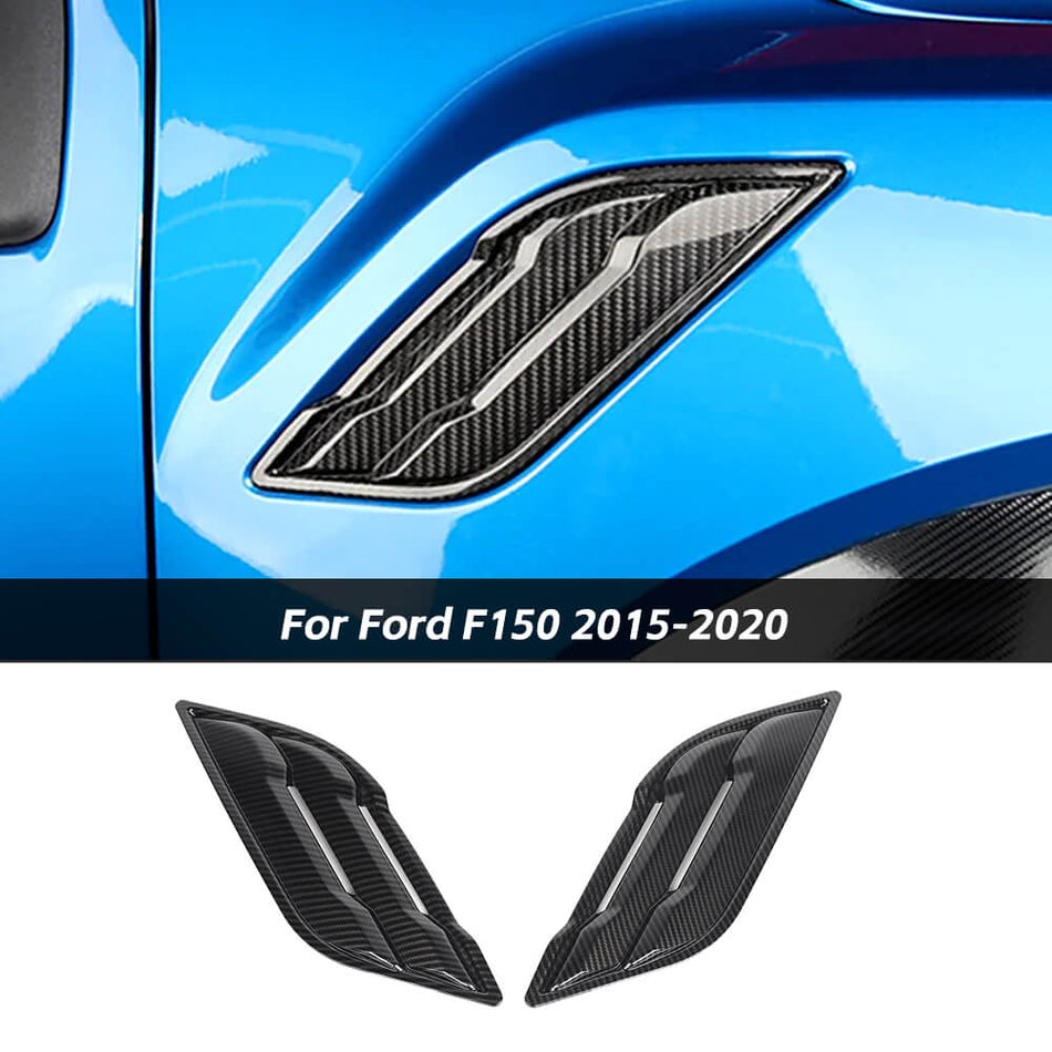 For 2015-2020 Ford F150 Carbon Fiber Front Fender Side Vent Cover Trim