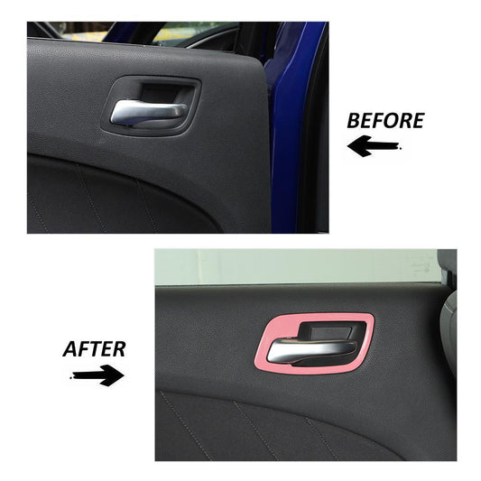 4x Door Handle Bowls Cover Trim Decor Bezels For Dodge Charger 2011+ Accessories | CheroCar