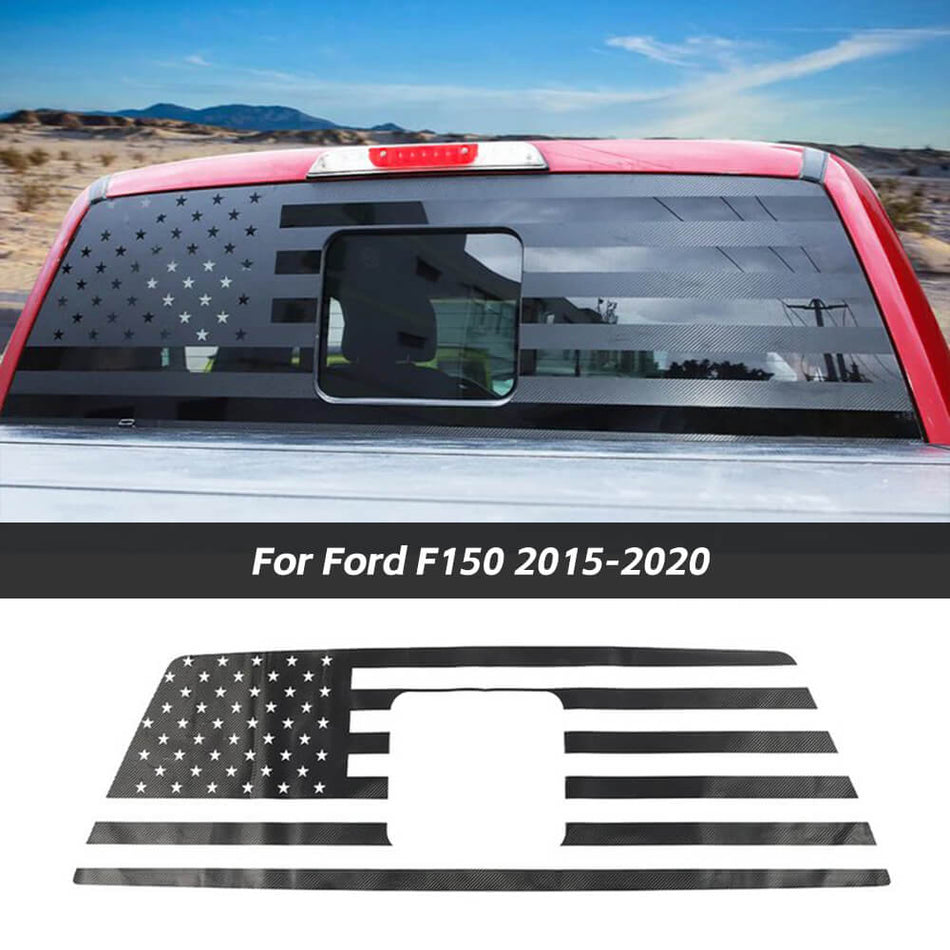 For 2015+ Ford F150 Rear Window Trim Cover Sticker Decal US Flag