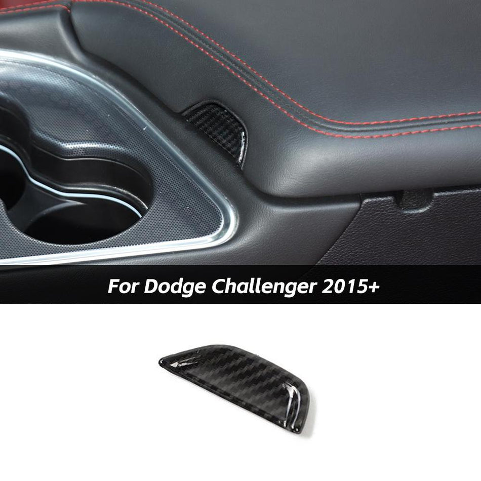 For 2015+ Dodge Challenger Armrest Box Switch Cover Trim Carbon Fiber