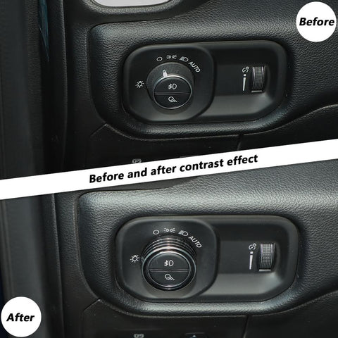 Headlight Switch Knob Trim Cover Ring Decor For Dodge Ram 1500 2018+ Accessories | CheroCar