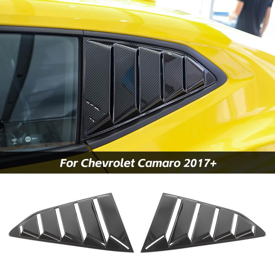 For 2017+ Chevrolet Camaro Side Rear Window Louvers Blinds Cover Trim
