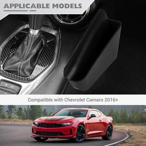 Black Gear Shift Side Storage Box Organizer For Chevrolet Camaro 2016+ Accessories | CheroCar