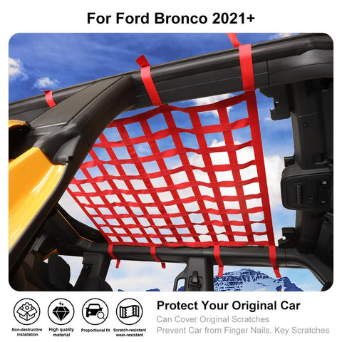 Mesh Cargo Net Roof Top Netting Hammock For Ford Bronco 2021+ 2/4Door Accessories | CheroCar