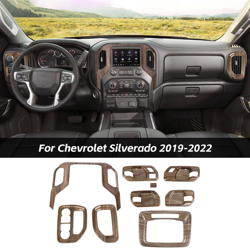 For 2019–2021 Chevrolet Silverado / GMC Sierra & 2022 Old Interior 9PCS Center Console Trim Kit