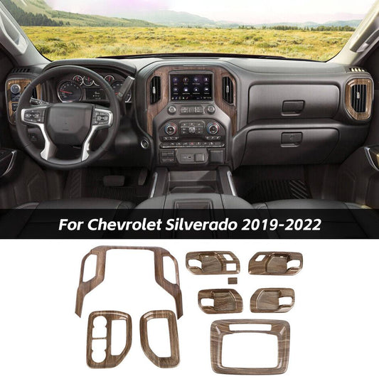 For 2019-2022 Chevrolet Silverado/GMC-SIERRA 9PCS Center Console Cover Trim Interior Kit