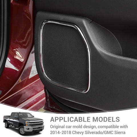 Inner Door Sides Speaker Frame Trim Cover For 2014-2018 Chevy Silverado 1500 & GMC Sierra 1500｜CheroCar