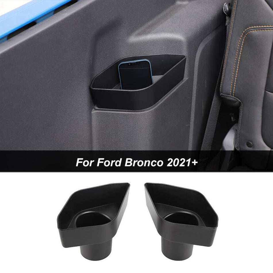 For 2021+ Ford Bronco 2-Dr Rear Water Cup Holder Storage Box Pocket