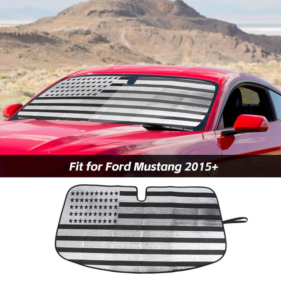 For 2015+ Ford Mustang Front Window Windshield Sunshade Cover Auto Truck SUV