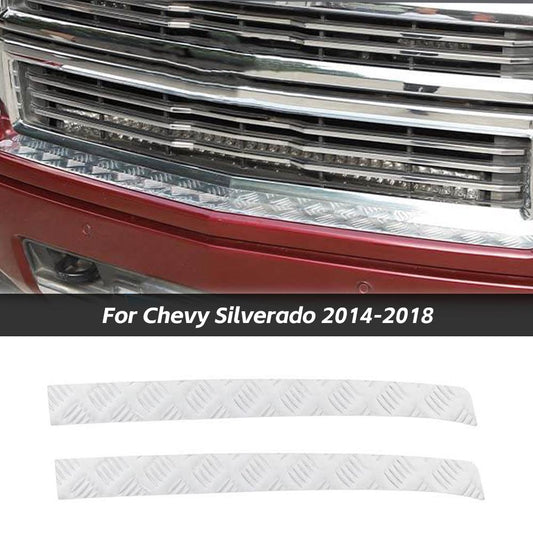 Front Bumper Decoration Cover Trim For Chevy Silverado GMC Sierra 2014-2018 Accessories Silver | CheroCar