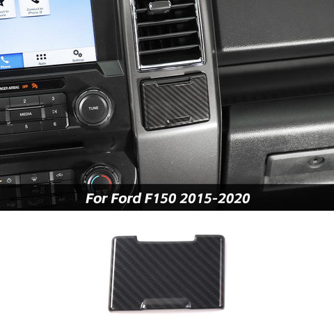 For Ford F150 2015-2020 Red Carbon Fiber Central Electrical Outlet Power Socket Cover Trim  Accessories | CheroCar