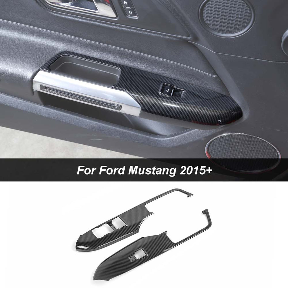 For 2015+ Ford Mustang Window Lift Switch Button Trim Cover