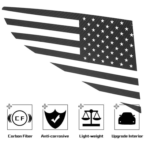 Rear Window Decal Trim Sticker For Ford Mustang 2015+ US Flag Accessories | CheroCar