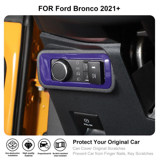 Front Control Headlight Switch Panel Cover Trim For Ford Bronco/Bronco Sport 2021+/Mustang 2024+ Accessories | CheroCar