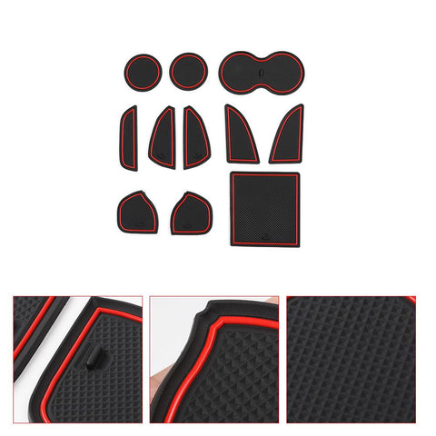 For 2015+ Dodge Challenger 11PCS Non-Slip Door Cup Slot Cup Mat Console Liner