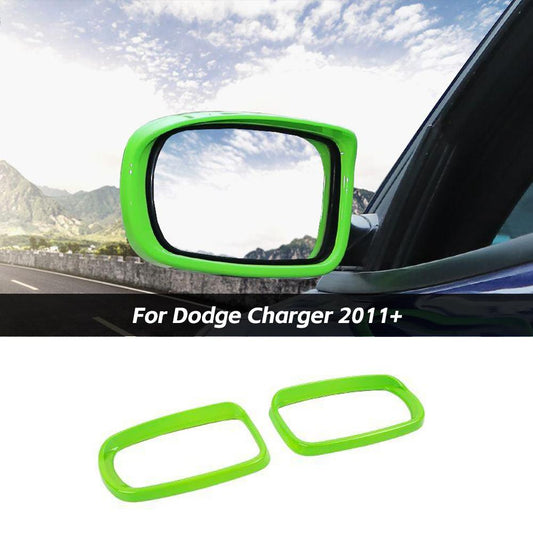 Rearview Mirror Rain Eyebrow Frame Trim For Dodge Charger 2011+ light Green Accessories | CheroCar