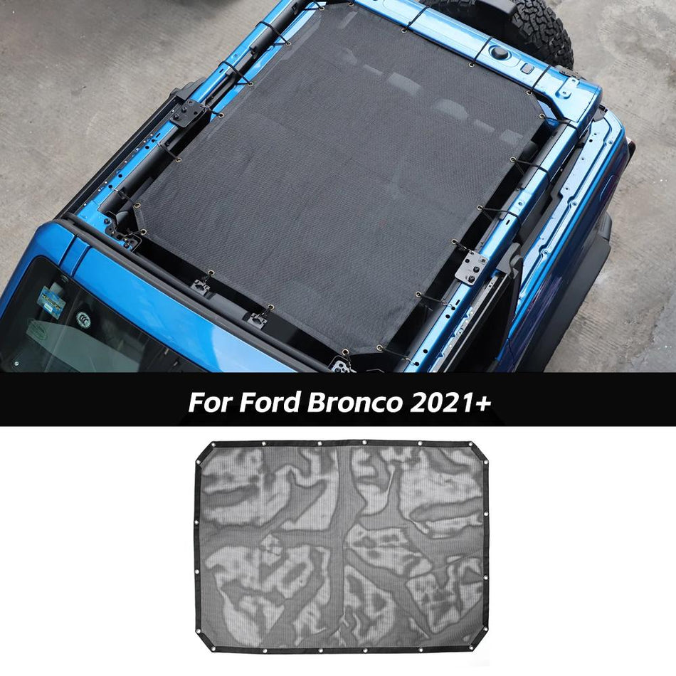 For 2021+ Ford Bronco 2-Door Top Sunshade Mesh Anti-UV Blocker Protection
