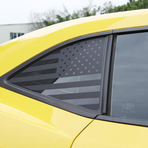 Rear Quarter Window USA Flag Sticker Trim For Chevrolet Camaro 2010-2015 Accessories | CheroCar